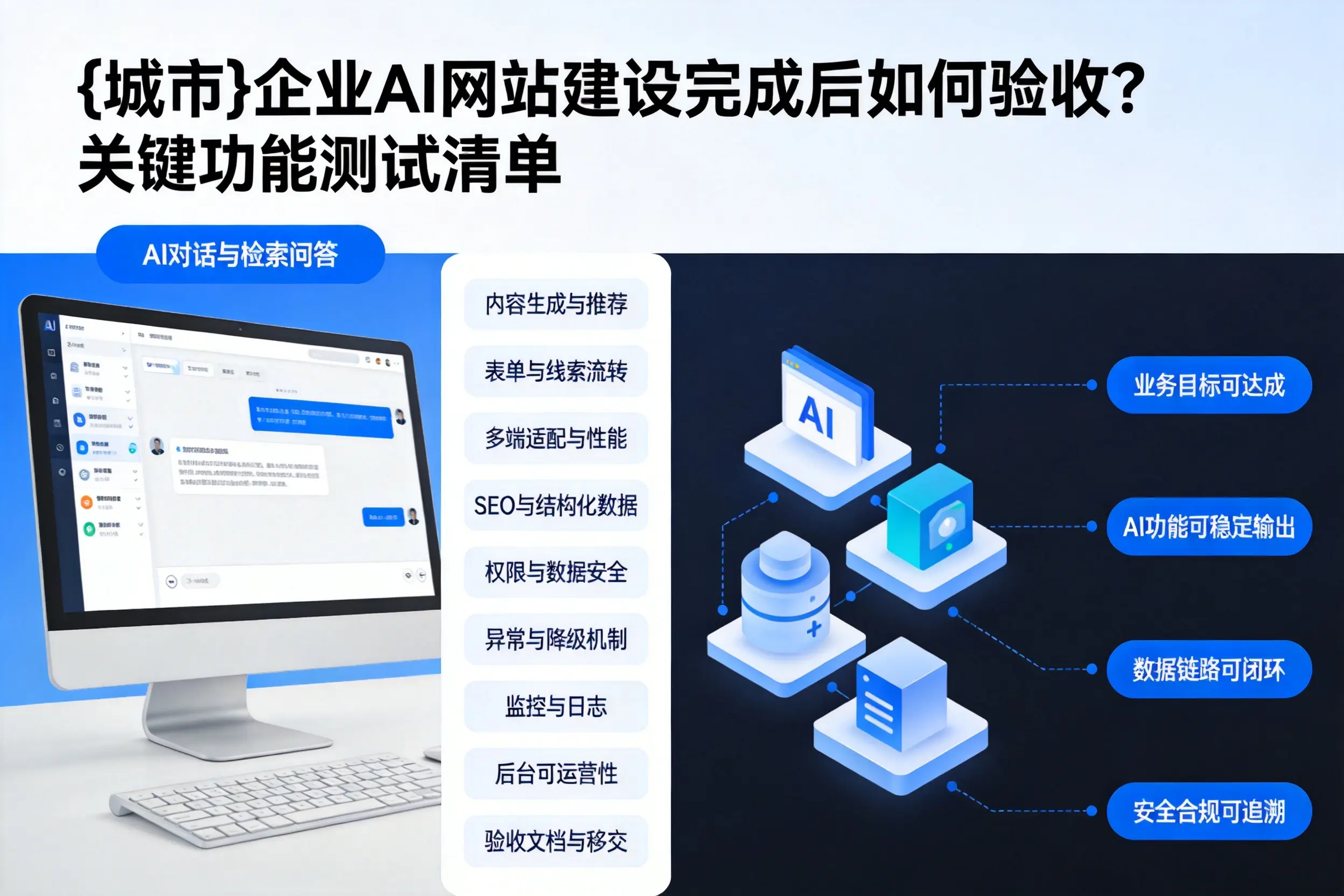 克孜勒苏企业AI网站建设完成后如何验收？关键功能测试清单