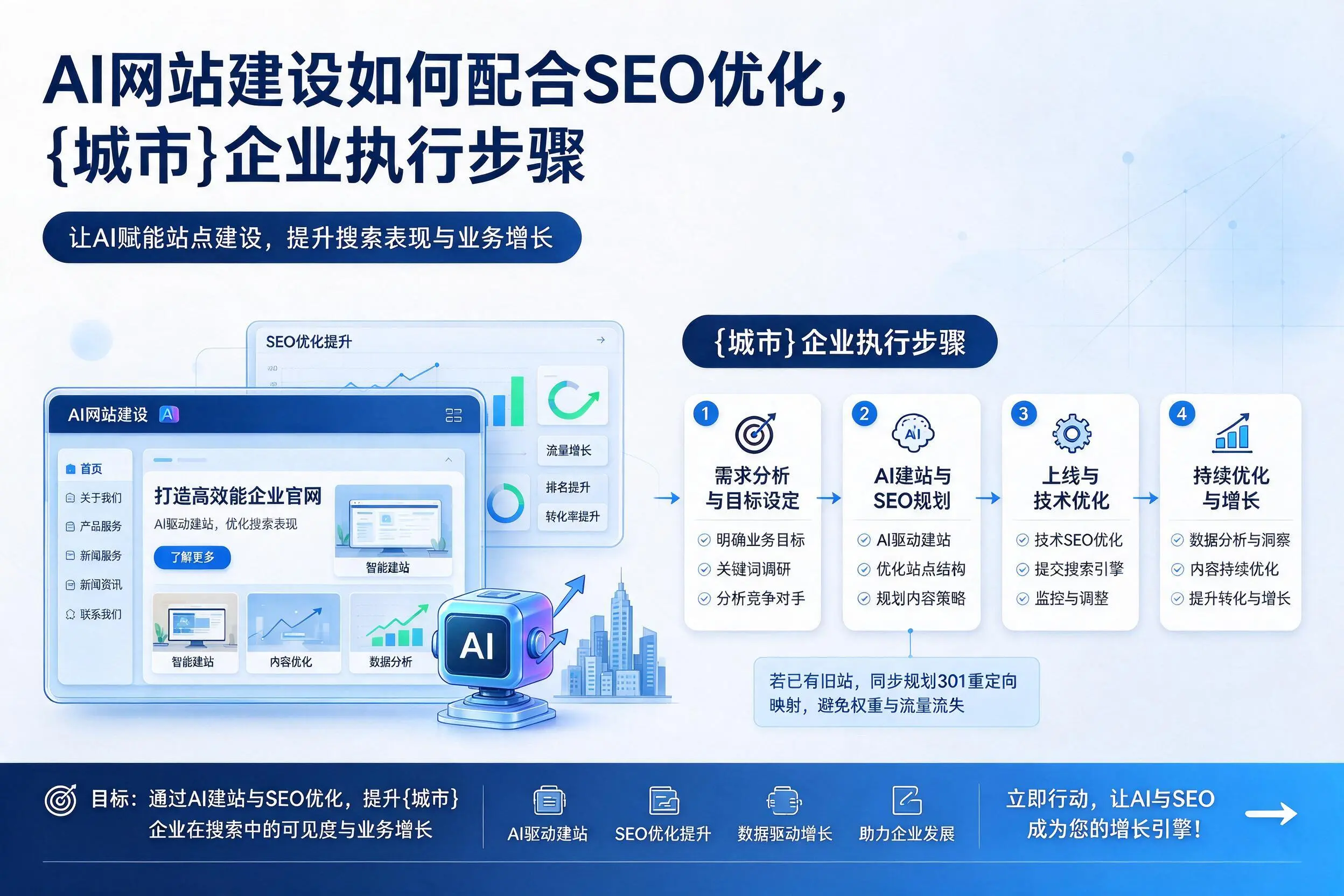AI网站建设如何配合SEO优化，克孜勒苏企业执行步骤