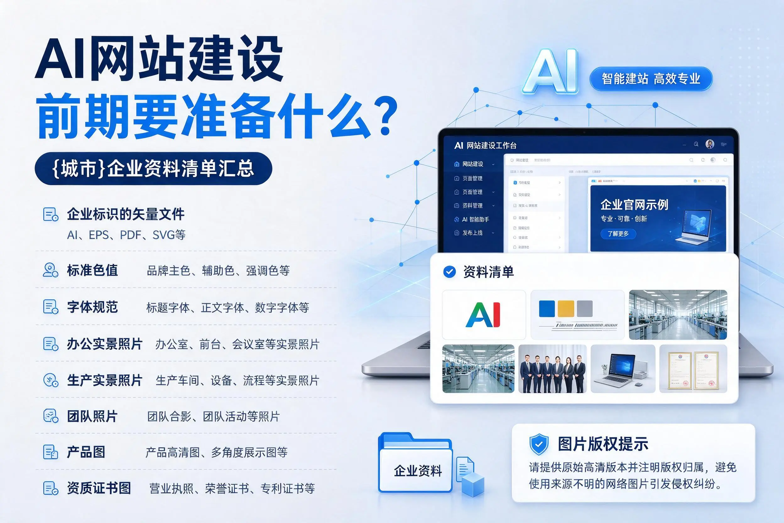 AI网站建设前期要准备什么?克孜勒苏企业资料清单汇总