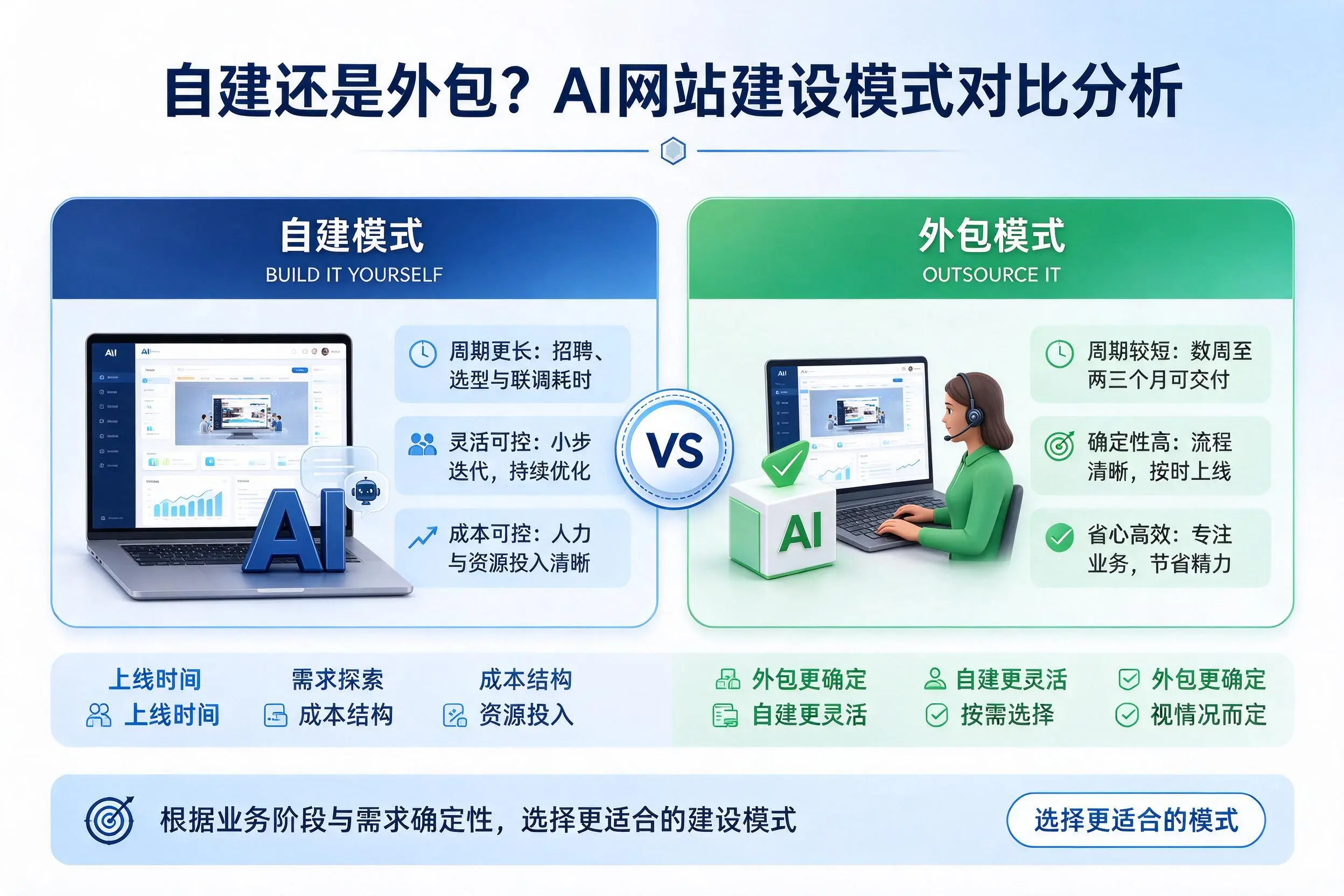 自建还是外包?克孜勒苏AI网站建设模式对比分析
